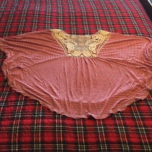 Very soft top with crochet neckline